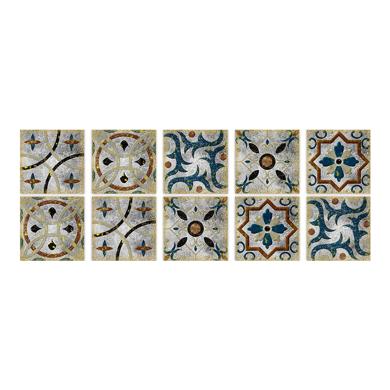 Square Peel & Stick Mosaic Tile PVC Waterproof Mosaic Tile Wallpaper Grey Green 10-Piece Set Clearhalo 'Flooring 'Home Improvement' 'home_improvement' 'home_improvement_peel_stick_blacksplash' 'Peel & Stick Backsplash Tile' 'peel_stick_blacksplash' 'Walls & Ceilings' Walls and Ceiling' 7148506