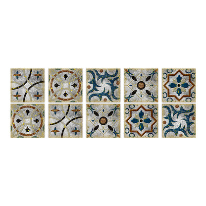 Square Peel & Stick Mosaic Tile PVC Waterproof Mosaic Tile Wallpaper Grey Green 10-Piece Set Clearhalo 'Flooring 'Home Improvement' 'home_improvement' 'home_improvement_peel_stick_blacksplash' 'Peel & Stick Backsplash Tile' 'peel_stick_blacksplash' 'Walls & Ceilings' Walls and Ceiling' 7148506