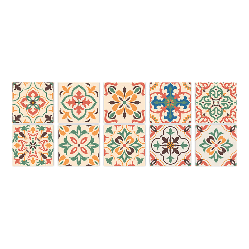 Square Peel & Stick Mosaic Tile PVC Waterproof Mosaic Tile Wallpaper Orange 10-Piece Set Clearhalo 'Flooring 'Home Improvement' 'home_improvement' 'home_improvement_peel_stick_blacksplash' 'Peel & Stick Backsplash Tile' 'peel_stick_blacksplash' 'Walls & Ceilings' Walls and Ceiling' 7148507