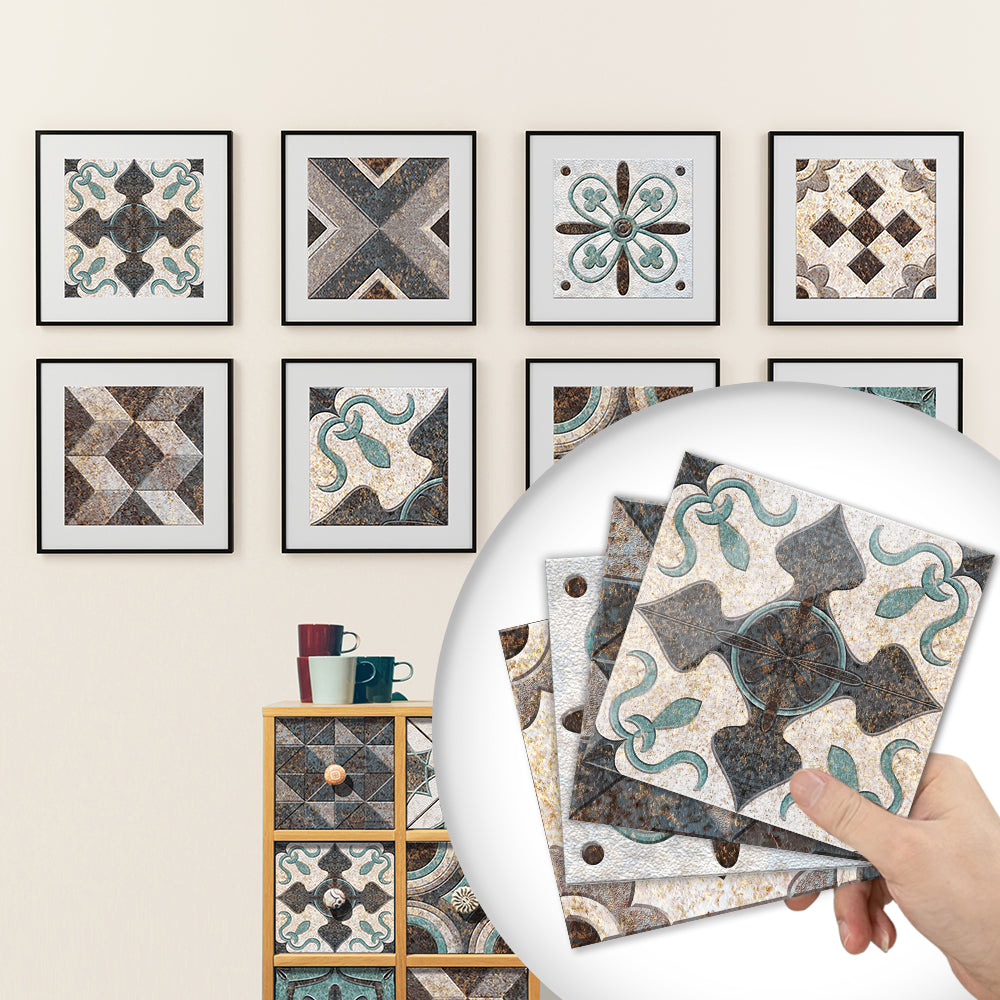 Square Peel & Stick Mosaic Tile PVC Mosaic Tile Wallpaper with Waterproof Clearhalo 'Flooring 'Home Improvement' 'home_improvement' 'home_improvement_peel_stick_blacksplash' 'Peel & Stick Backsplash Tile' 'peel_stick_blacksplash' 'Walls & Ceilings' Walls and Ceiling' 7148512