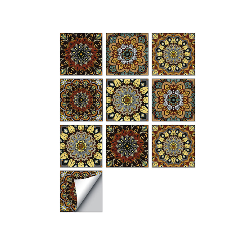 Square Peel & Stick Mosaic Tile PVC Mosaic Tile Wallpaper with Waterproof Red-Yellow Clearhalo 'Flooring 'Home Improvement' 'home_improvement' 'home_improvement_peel_stick_blacksplash' 'Peel & Stick Backsplash Tile' 'peel_stick_blacksplash' 'Walls & Ceilings' Walls and Ceiling' 7148522