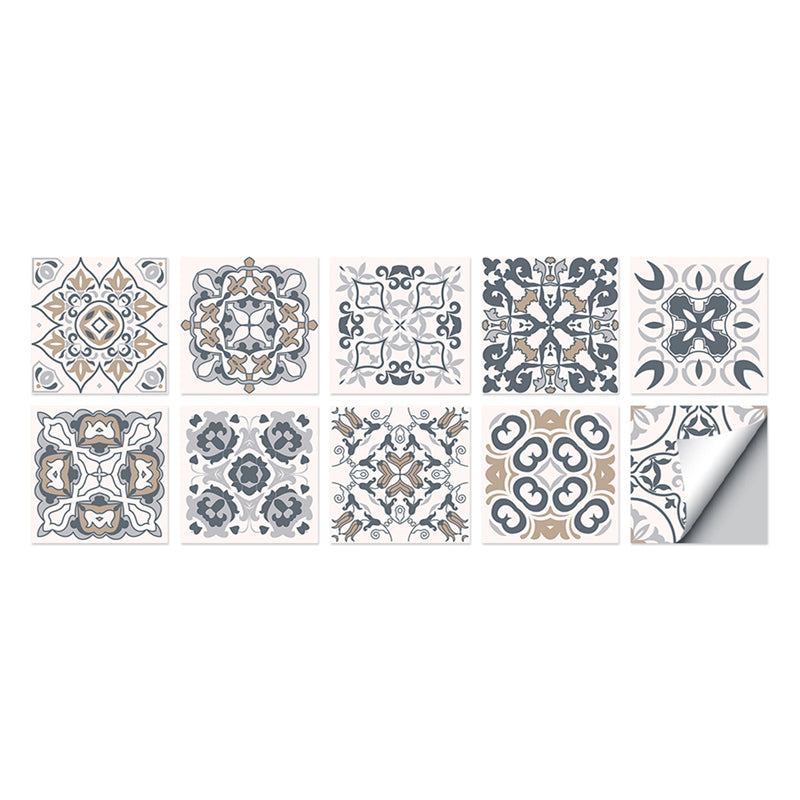Square Peel & Stick Mosaic Tile PVC Mosaic Tile Wallpaper with Waterproof Beige Gray Clearhalo 'Flooring 'Home Improvement' 'home_improvement' 'home_improvement_peel_stick_blacksplash' 'Peel & Stick Backsplash Tile' 'peel_stick_blacksplash' 'Walls & Ceilings' Walls and Ceiling' 7148525