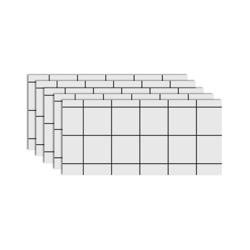 Single Tile Wallpaper PVC Rectangular Peel and Stick Wall Tile White Plaid Clearhalo 'Flooring 'Home Improvement' 'home_improvement' 'home_improvement_peel_stick_blacksplash' 'Peel & Stick Backsplash Tile' 'peel_stick_blacksplash' 'Walls & Ceilings' Walls and Ceiling' 7148544