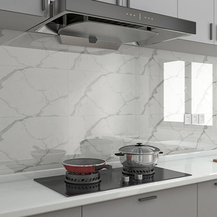 Field Tile Wallpaper PVC Waterproof Peel and Stick Backsplash Wall Tile White-Gray 50-Piece Set Clearhalo 'Flooring 'Home Improvement' 'home_improvement' 'home_improvement_peel_stick_blacksplash' 'Peel & Stick Backsplash Tile' 'peel_stick_blacksplash' 'Walls & Ceilings' Walls and Ceiling' 7148637