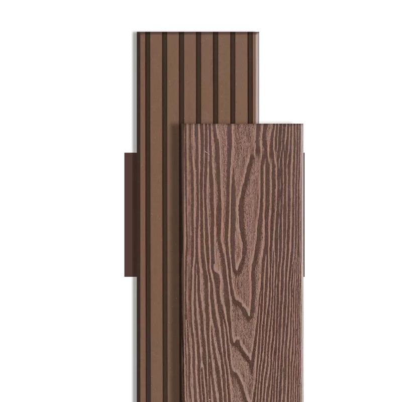 Waterproof Engineered Hardwood Flooring Medium Wood Click-Locking for Patio Garden Coffee Embossed Clearhalo 'Flooring 'Hardwood Flooring' 'hardwood_flooring' 'Home Improvement' 'home_improvement' 'home_improvement_hardwood_flooring' Walls and Ceiling' 7148668