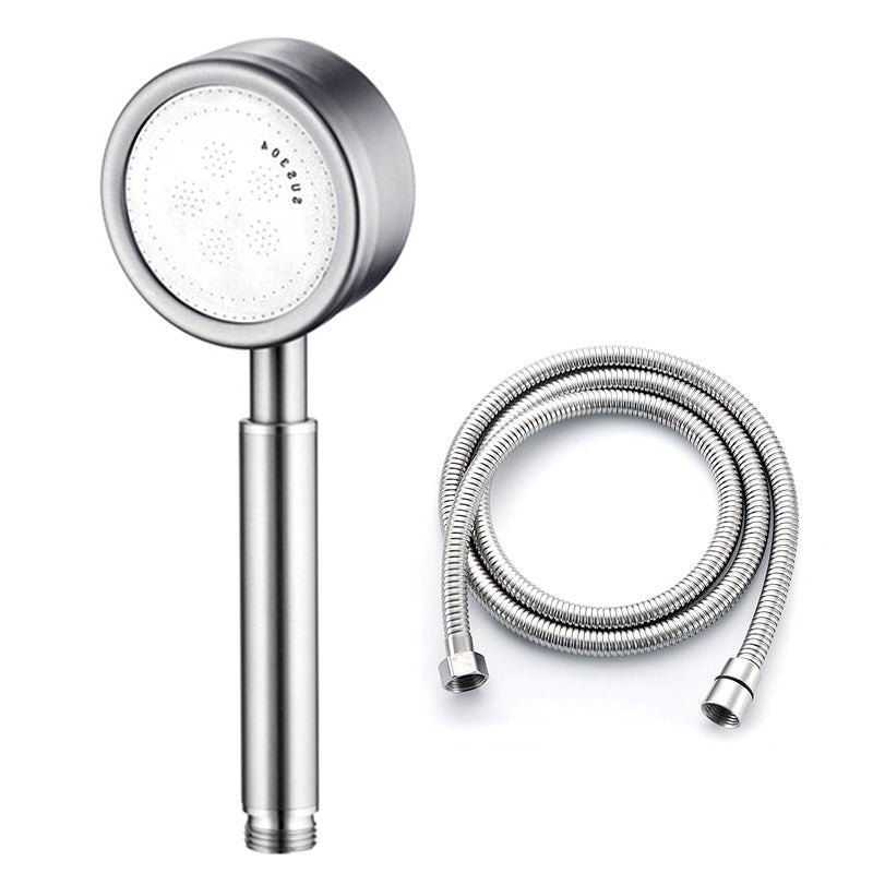 Contemporary Showerhead 304 Stainless Steel Round Hand Shower Shower Head with Hose 1 Clearhalo 'Bathroom Remodel & Bathroom Fixtures' 'Home Improvement' 'home_improvement' 'home_improvement_shower_heads' 'Shower Heads' 'shower_heads' 'Showers & Bathtubs Plumbing' 'Showers & Bathtubs' 7149237