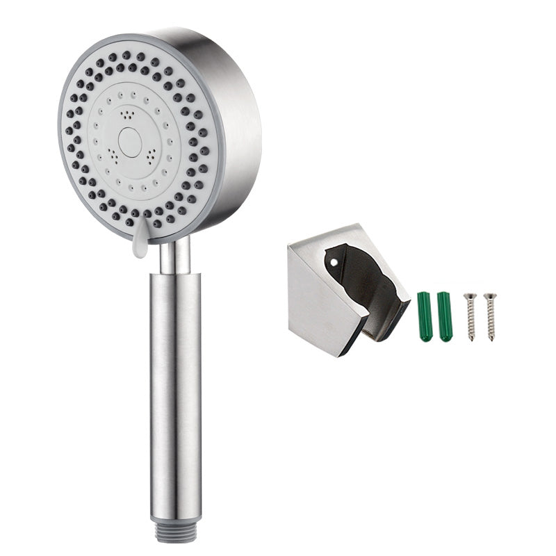 Contemporary Showerhead 304 Stainless Steel Round Hand Shower Shower Head with Wall Pedestal 5 Hose not included Clearhalo 'Bathroom Remodel & Bathroom Fixtures' 'Home Improvement' 'home_improvement' 'home_improvement_shower_heads' 'Shower Heads' 'shower_heads' 'Showers & Bathtubs Plumbing' 'Showers & Bathtubs' 7149242