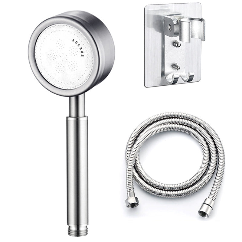 Contemporary Showerhead 304 Stainless Steel Round Hand Shower Shower & Hose & Hole-free Wall Seat 1 Clearhalo 'Bathroom Remodel & Bathroom Fixtures' 'Home Improvement' 'home_improvement' 'home_improvement_shower_heads' 'Shower Heads' 'shower_heads' 'Showers & Bathtubs Plumbing' 'Showers & Bathtubs' 7149244