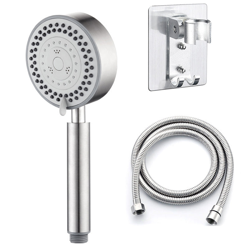 Contemporary Showerhead 304 Stainless Steel Round Hand Shower Shower & Hose & Hole-free Wall Seat 5 Clearhalo 'Bathroom Remodel & Bathroom Fixtures' 'Home Improvement' 'home_improvement' 'home_improvement_shower_heads' 'Shower Heads' 'shower_heads' 'Showers & Bathtubs Plumbing' 'Showers & Bathtubs' 7149246