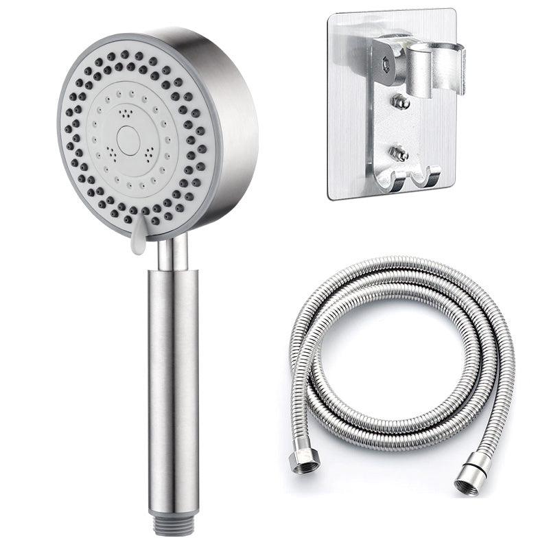 Contemporary Showerhead 304 Stainless Steel Round Hand Shower Shower & Hose & Hole-free Wall Seat 5 Clearhalo 'Bathroom Remodel & Bathroom Fixtures' 'Home Improvement' 'home_improvement' 'home_improvement_shower_heads' 'Shower Heads' 'shower_heads' 'Showers & Bathtubs Plumbing' 'Showers & Bathtubs' 7149246