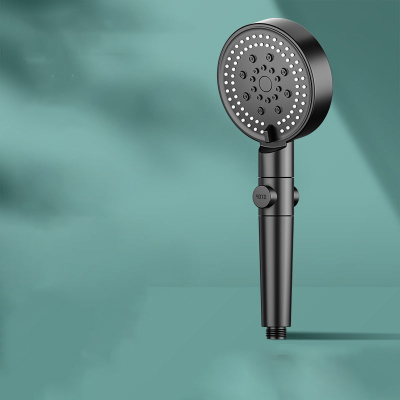 Modern 6 Setting Shower Head Adjustable Spray Pattern Matte Black Round Shower Head Filter Included Hand Shower Hose not included Clearhalo 'Bathroom Remodel & Bathroom Fixtures' 'Home Improvement' 'home_improvement' 'home_improvement_shower_heads' 'Shower Heads' 'shower_heads' 'Showers & Bathtubs Plumbing' 'Showers & Bathtubs' 7149270
