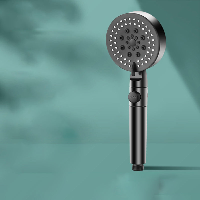 Modern 6 Setting Shower Head Adjustable Spray Pattern Matte Black Round Shower Head Filter Not Included Hand Shower Hose not included Clearhalo 'Bathroom Remodel & Bathroom Fixtures' 'Home Improvement' 'home_improvement' 'home_improvement_shower_heads' 'Shower Heads' 'shower_heads' 'Showers & Bathtubs Plumbing' 'Showers & Bathtubs' 7149271