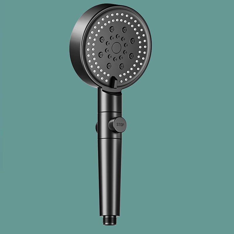 Modern 6 Setting Shower Head Adjustable Spray Pattern Matte Black Round Shower Head Clearhalo 'Bathroom Remodel & Bathroom Fixtures' 'Home Improvement' 'home_improvement' 'home_improvement_shower_heads' 'Shower Heads' 'shower_heads' 'Showers & Bathtubs Plumbing' 'Showers & Bathtubs' 7149272