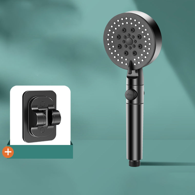 Modern 6 Setting Shower Head Adjustable Spray Pattern Matte Black Round Shower Head Filter Not Included Shower & No Punch Bracket Hose not included Clearhalo 'Bathroom Remodel & Bathroom Fixtures' 'Home Improvement' 'home_improvement' 'home_improvement_shower_heads' 'Shower Heads' 'shower_heads' 'Showers & Bathtubs Plumbing' 'Showers & Bathtubs' 7149291