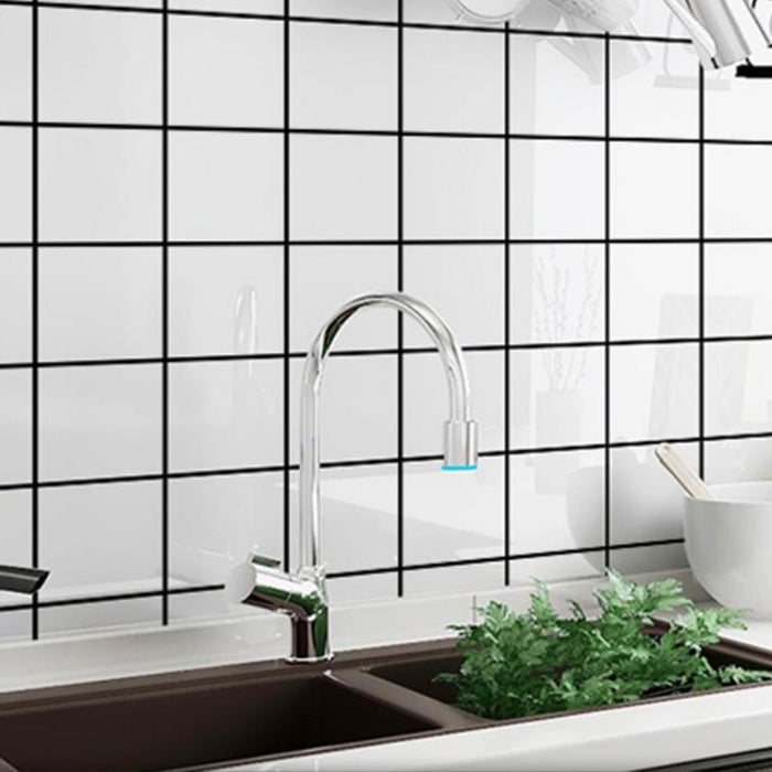 Plastic Peel and Stick Wall Tile Field Tile Wallpaper with Rectangular Shape White Plaid 50-Piece Set Clearhalo 'Flooring 'Home Improvement' 'home_improvement' 'home_improvement_peel_stick_blacksplash' 'Peel & Stick Backsplash Tile' 'peel_stick_blacksplash' 'Walls & Ceilings' Walls and Ceiling' 7149332