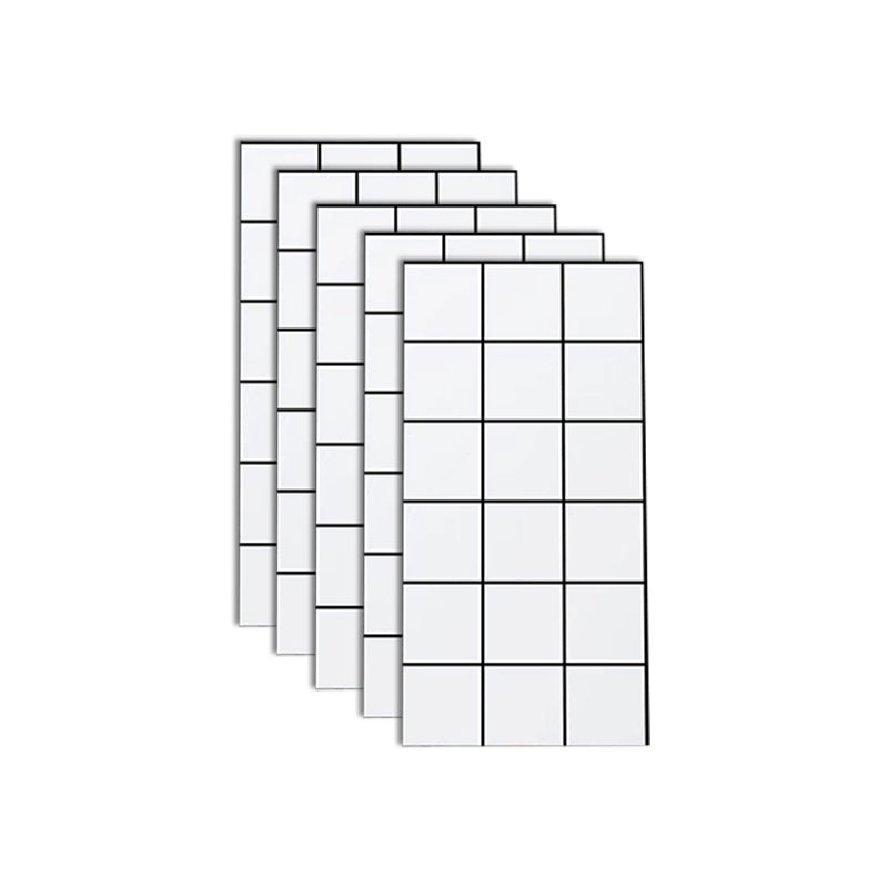 Plastic Peel and Stick Wall Tile Field Tile Wallpaper with Rectangular Shape White Plaid Clearhalo 'Flooring 'Home Improvement' 'home_improvement' 'home_improvement_peel_stick_blacksplash' 'Peel & Stick Backsplash Tile' 'peel_stick_blacksplash' 'Walls & Ceilings' Walls and Ceiling' 7149346