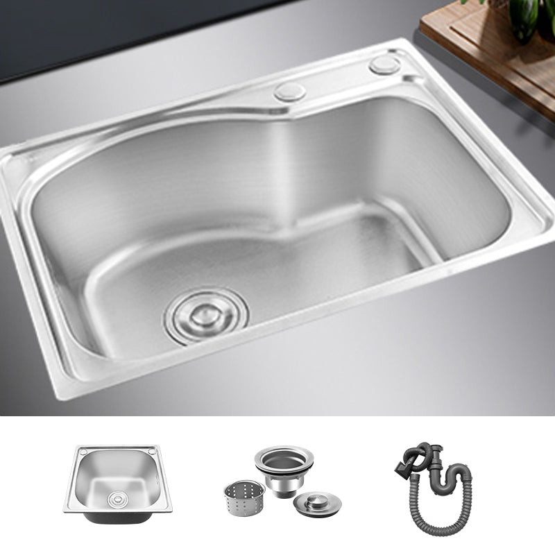 Modern Bar Prep Sink Stainless Steel with Faucet Workstation Ledge 22.8"L x 16.9"W x 8.7"H Sink Only Not Available Clearhalo 'Home Improvement' 'home_improvement' 'home_improvement_kitchen_sinks' 'Kitchen Remodel & Kitchen Fixtures' 'Kitchen Sinks & Faucet Components' 'Kitchen Sinks' 'kitchen_sinks' 7150018
