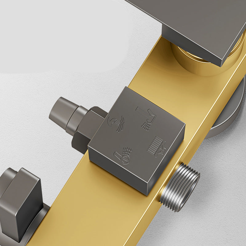 Modern Shower Trim Push Button Dual Shower Head Wall Mounted Shower Combo Clearhalo 'Bathroom Remodel & Bathroom Fixtures' 'Home Improvement' 'home_improvement' 'home_improvement_shower_faucets' 'Shower Faucets & Systems' 'shower_faucets' 'Showers & Bathtubs Plumbing' 'Showers & Bathtubs' 7157117