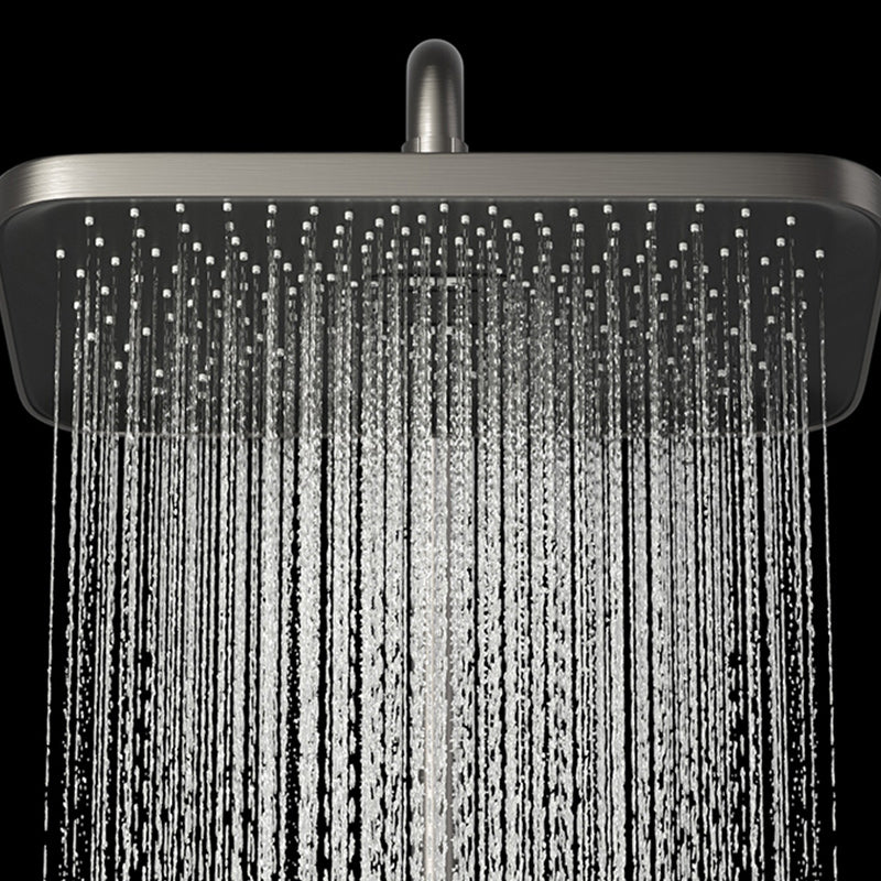 Modern Shower Trim Push Button Dual Shower Head Wall Mounted Shower Combo Clearhalo 'Bathroom Remodel & Bathroom Fixtures' 'Home Improvement' 'home_improvement' 'home_improvement_shower_faucets' 'Shower Faucets & Systems' 'shower_faucets' 'Showers & Bathtubs Plumbing' 'Showers & Bathtubs' 7157119