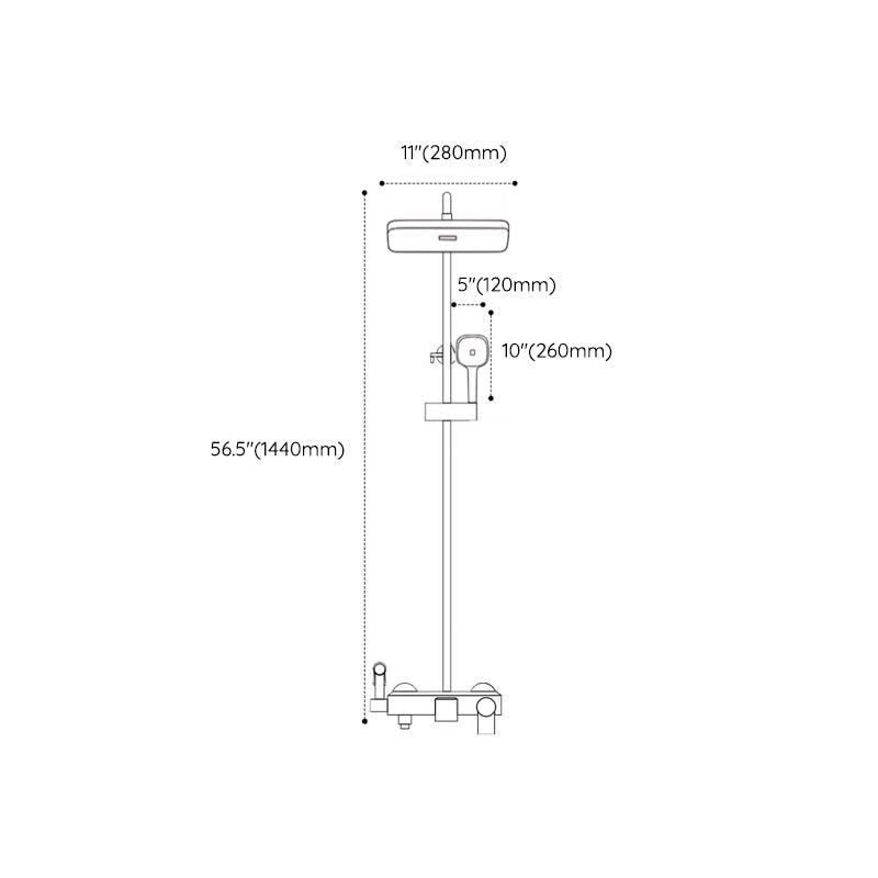 Modern Shower Trim Push Button Dual Shower Head Wall Mounted Shower Combo Clearhalo 'Bathroom Remodel & Bathroom Fixtures' 'Home Improvement' 'home_improvement' 'home_improvement_shower_faucets' 'Shower Faucets & Systems' 'shower_faucets' 'Showers & Bathtubs Plumbing' 'Showers & Bathtubs' 7157124