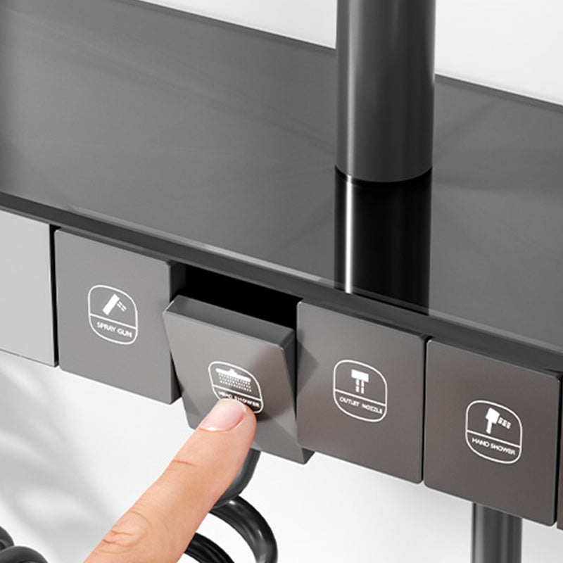 Modern Shower System Push Button Adjustable Spray Shower Trim Clearhalo 'Bathroom Remodel & Bathroom Fixtures' 'Home Improvement' 'home_improvement' 'home_improvement_shower_faucets' 'Shower Faucets & Systems' 'shower_faucets' 'Showers & Bathtubs Plumbing' 'Showers & Bathtubs' 7157159