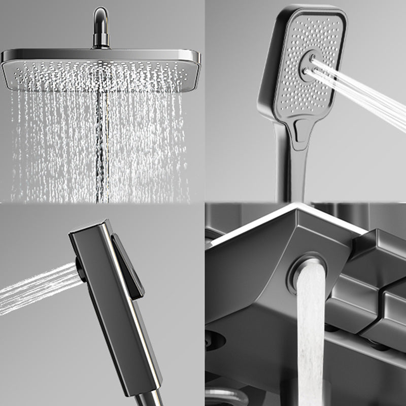 Modern Shower System Push Button Handle Wall Mounted Shower Head Combo Clearhalo 'Bathroom Remodel & Bathroom Fixtures' 'Home Improvement' 'home_improvement' 'home_improvement_shower_faucets' 'Shower Faucets & Systems' 'shower_faucets' 'Showers & Bathtubs Plumbing' 'Showers & Bathtubs' 7157169