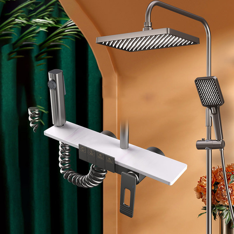 Modern Shower Faucet Adjustable Spray Pattern Shower Head Combo Clearhalo 'Bathroom Remodel & Bathroom Fixtures' 'Home Improvement' 'home_improvement' 'home_improvement_shower_faucets' 'Shower Faucets & Systems' 'shower_faucets' 'Showers & Bathtubs Plumbing' 'Showers & Bathtubs' 7157173