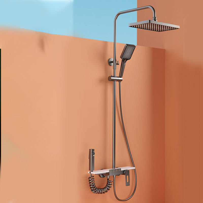 Modern Shower Faucet Adjustable Spray Pattern Shower Head Combo Clearhalo 'Bathroom Remodel & Bathroom Fixtures' 'Home Improvement' 'home_improvement' 'home_improvement_shower_faucets' 'Shower Faucets & Systems' 'shower_faucets' 'Showers & Bathtubs Plumbing' 'Showers & Bathtubs' 7157175