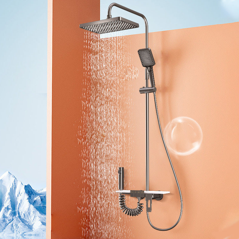 Modern Shower Faucet Adjustable Spray Pattern Shower Head Combo Clearhalo 'Bathroom Remodel & Bathroom Fixtures' 'Home Improvement' 'home_improvement' 'home_improvement_shower_faucets' 'Shower Faucets & Systems' 'shower_faucets' 'Showers & Bathtubs Plumbing' 'Showers & Bathtubs' 7157176