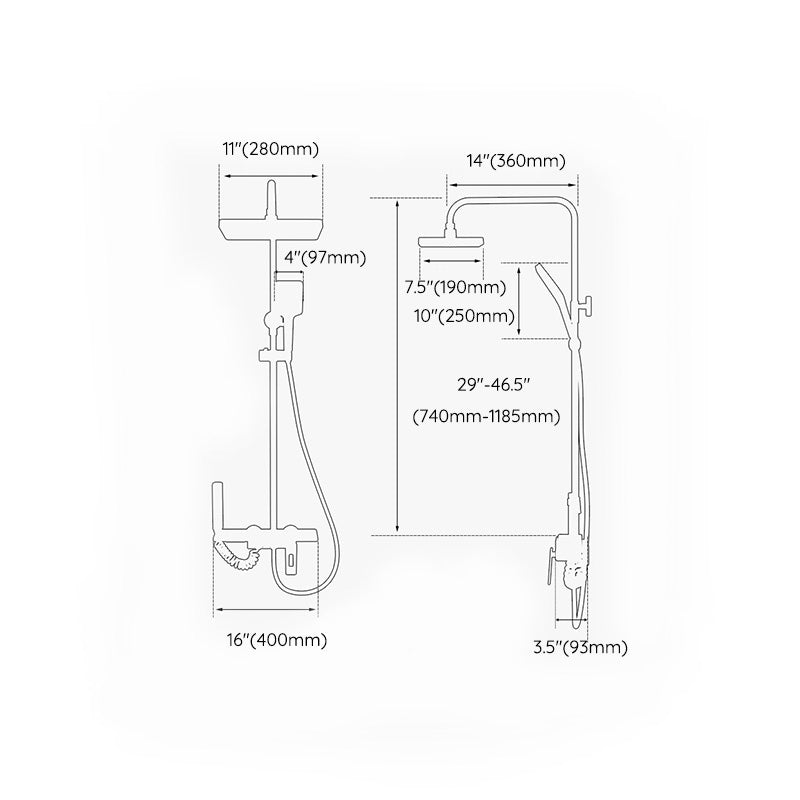 Modern Shower Faucet Adjustable Spray Pattern Shower Head Combo Clearhalo 'Bathroom Remodel & Bathroom Fixtures' 'Home Improvement' 'home_improvement' 'home_improvement_shower_faucets' 'Shower Faucets & Systems' 'shower_faucets' 'Showers & Bathtubs Plumbing' 'Showers & Bathtubs' 7157183