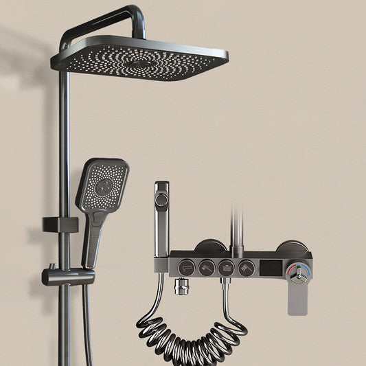 Modern Shower Set Solid Color Valve Included Bath Tub and Shower Head Set Clearhalo 'Bathroom Remodel & Bathroom Fixtures' 'Home Improvement' 'home_improvement' 'home_improvement_shower_faucets' 'Shower Faucets & Systems' 'shower_faucets' 'Showers & Bathtubs Plumbing' 'Showers & Bathtubs' 7157184