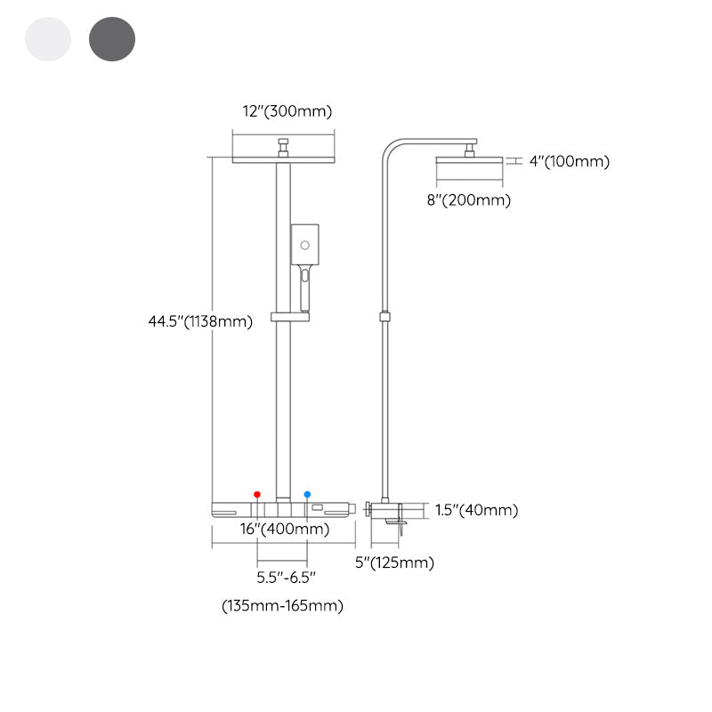 Simplicity Shower Combo Solid Color Valve Included Shower Head Combo Clearhalo 'Bathroom Remodel & Bathroom Fixtures' 'Home Improvement' 'home_improvement' 'home_improvement_shower_faucets' 'Shower Faucets & Systems' 'shower_faucets' 'Showers & Bathtubs Plumbing' 'Showers & Bathtubs' 7157213