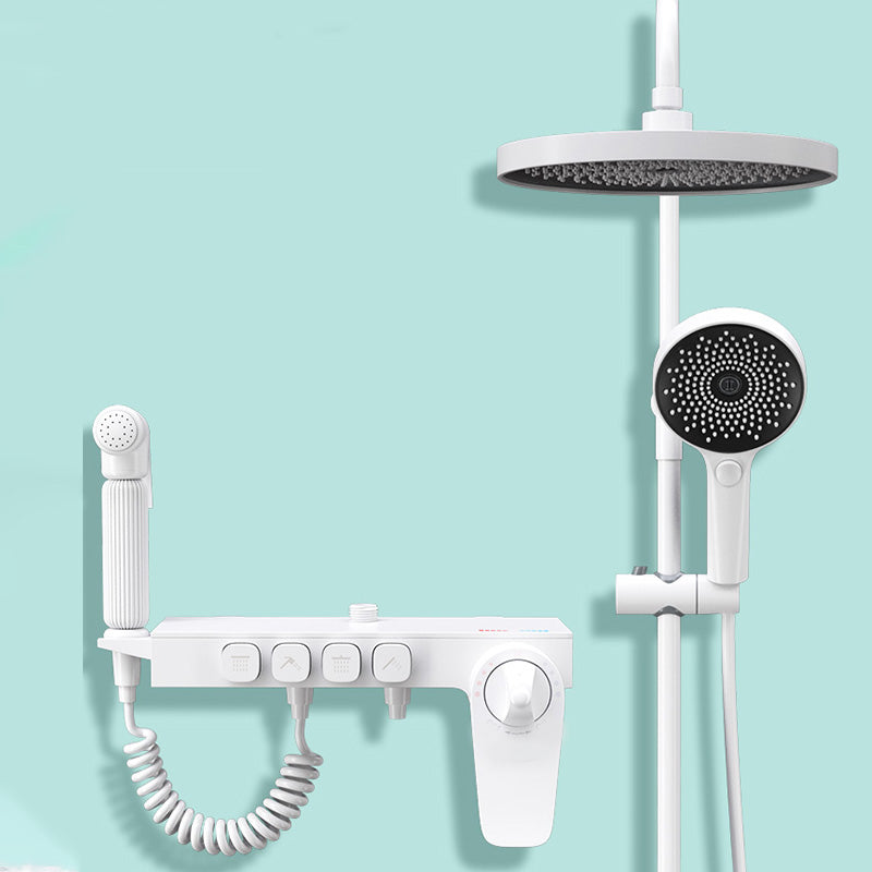 Modern Shower Trim Adjustable Spray Pattern Wall Mounted Shower Combo White Thermostatic Digital Display Not Included Clearhalo 'Bathroom Remodel & Bathroom Fixtures' 'Home Improvement' 'home_improvement' 'home_improvement_shower_faucets' 'Shower Faucets & Systems' 'shower_faucets' 'Showers & Bathtubs Plumbing' 'Showers & Bathtubs' 7157240