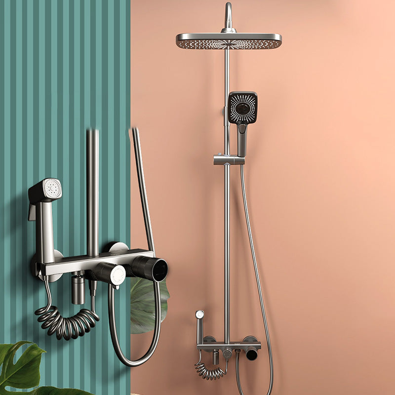 Swivel Shower System Adjustable Spray Pattern Shower Head Combo Clearhalo 'Bathroom Remodel & Bathroom Fixtures' 'Home Improvement' 'home_improvement' 'home_improvement_shower_faucets' 'Shower Faucets & Systems' 'shower_faucets' 'Showers & Bathtubs Plumbing' 'Showers & Bathtubs' 7157245