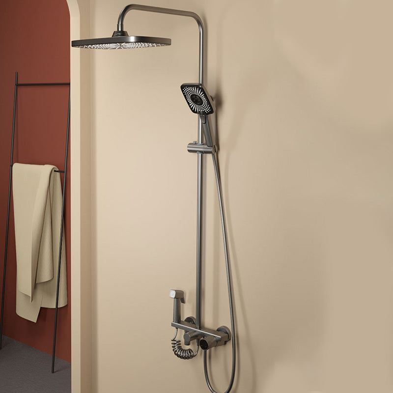 Swivel Shower System Adjustable Spray Pattern Shower Head Combo Clearhalo 'Bathroom Remodel & Bathroom Fixtures' 'Home Improvement' 'home_improvement' 'home_improvement_shower_faucets' 'Shower Faucets & Systems' 'shower_faucets' 'Showers & Bathtubs Plumbing' 'Showers & Bathtubs' 7157248