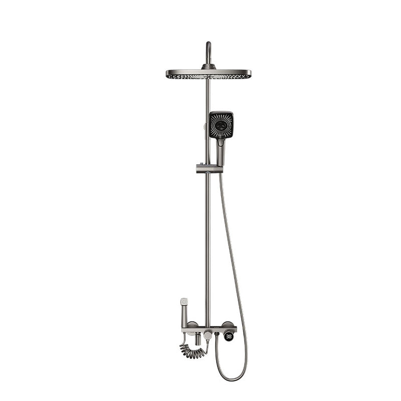Swivel Shower System Adjustable Spray Pattern Shower Head Combo Clearhalo 'Bathroom Remodel & Bathroom Fixtures' 'Home Improvement' 'home_improvement' 'home_improvement_shower_faucets' 'Shower Faucets & Systems' 'shower_faucets' 'Showers & Bathtubs Plumbing' 'Showers & Bathtubs' 7157250