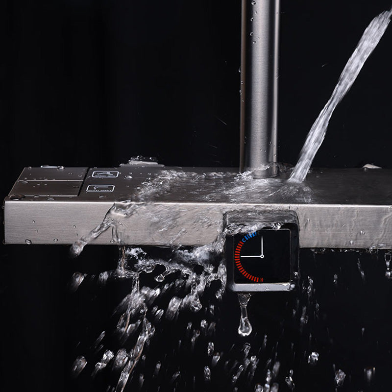 Modern Shower Trim Pure Color Slide Bar Included Shower Combo Clearhalo 'Bathroom Remodel & Bathroom Fixtures' 'Home Improvement' 'home_improvement' 'home_improvement_shower_faucets' 'Shower Faucets & Systems' 'shower_faucets' 'Showers & Bathtubs Plumbing' 'Showers & Bathtubs' 7157268