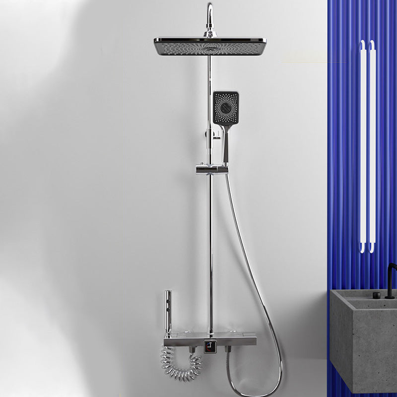 Modern Shower Trim Pure Color Slide Bar Included Shower Combo Clearhalo 'Bathroom Remodel & Bathroom Fixtures' 'Home Improvement' 'home_improvement' 'home_improvement_shower_faucets' 'Shower Faucets & Systems' 'shower_faucets' 'Showers & Bathtubs Plumbing' 'Showers & Bathtubs' 7157269