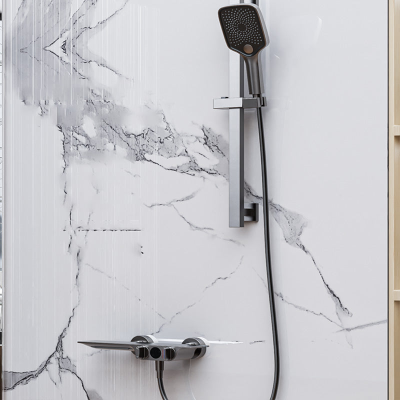 Modern Plain Shower Trim Adjustable Water Flow Wall Mount Shower Head Combo Clearhalo 'Bathroom Remodel & Bathroom Fixtures' 'Home Improvement' 'home_improvement' 'home_improvement_shower_faucets' 'Shower Faucets & Systems' 'shower_faucets' 'Showers & Bathtubs Plumbing' 'Showers & Bathtubs' 7157288