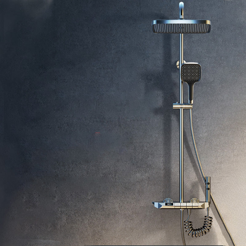 Modern Shower Set Solid Color Valve Included Shower Head Combo Clearhalo 'Bathroom Remodel & Bathroom Fixtures' 'Home Improvement' 'home_improvement' 'home_improvement_shower_faucets' 'Shower Faucets & Systems' 'shower_faucets' 'Showers & Bathtubs Plumbing' 'Showers & Bathtubs' 7157309