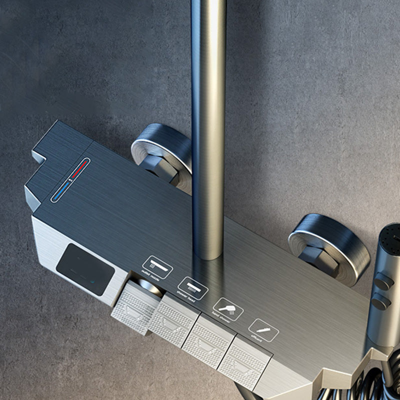 Modern Shower Set Solid Color Valve Included Shower Head Combo Clearhalo 'Bathroom Remodel & Bathroom Fixtures' 'Home Improvement' 'home_improvement' 'home_improvement_shower_faucets' 'Shower Faucets & Systems' 'shower_faucets' 'Showers & Bathtubs Plumbing' 'Showers & Bathtubs' 7157311