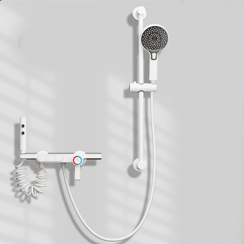 Wall Mount Shower Set Solid Color Adjustable Spray Pattern Shower Combo Clearhalo 'Bathroom Remodel & Bathroom Fixtures' 'Home Improvement' 'home_improvement' 'home_improvement_shower_faucets' 'Shower Faucets & Systems' 'shower_faucets' 'Showers & Bathtubs Plumbing' 'Showers & Bathtubs' 7157320