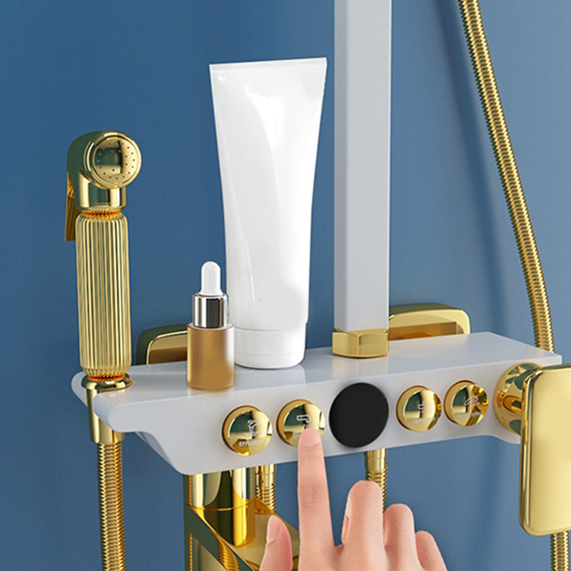 Slide Bar Shower System Adjustable Spray Pattern Shower Head Combo Clearhalo 'Bathroom Remodel & Bathroom Fixtures' 'Home Improvement' 'home_improvement' 'home_improvement_shower_faucets' 'Shower Faucets & Systems' 'shower_faucets' 'Showers & Bathtubs Plumbing' 'Showers & Bathtubs' 7157364
