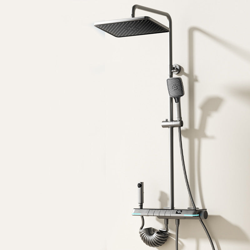 Shower Set Slide Bar Included Pure Color Wall Mounted Shower Head Combo Clearhalo 'Bathroom Remodel & Bathroom Fixtures' 'Home Improvement' 'home_improvement' 'home_improvement_shower_faucets' 'Shower Faucets & Systems' 'shower_faucets' 'Showers & Bathtubs Plumbing' 'Showers & Bathtubs' 7157376