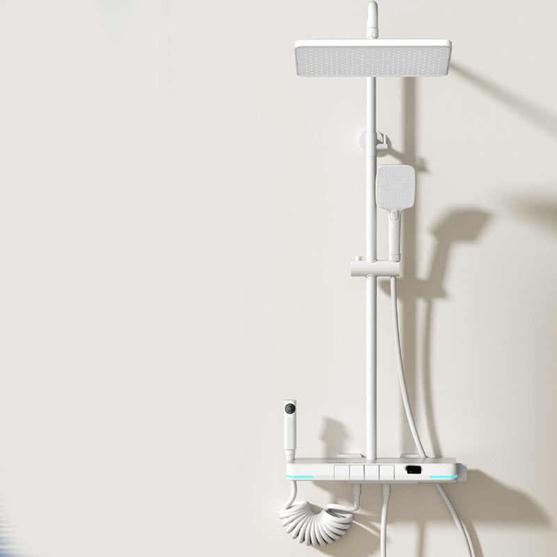 Shower Set Slide Bar Included Pure Color Wall Mounted Shower Head Combo Clearhalo 'Bathroom Remodel & Bathroom Fixtures' 'Home Improvement' 'home_improvement' 'home_improvement_shower_faucets' 'Shower Faucets & Systems' 'shower_faucets' 'Showers & Bathtubs Plumbing' 'Showers & Bathtubs' 7157377