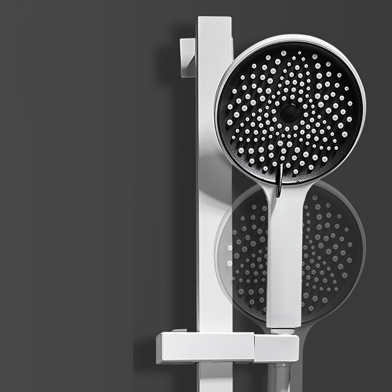 Round Shower Set White Wall Mounted Handshower Lever Handle Shower Hose Swivel Shower Set Clearhalo 'Bathroom Remodel & Bathroom Fixtures' 'Home Improvement' 'home_improvement' 'home_improvement_shower_faucets' 'Shower Faucets & Systems' 'shower_faucets' 'Showers & Bathtubs Plumbing' 'Showers & Bathtubs' 7157509