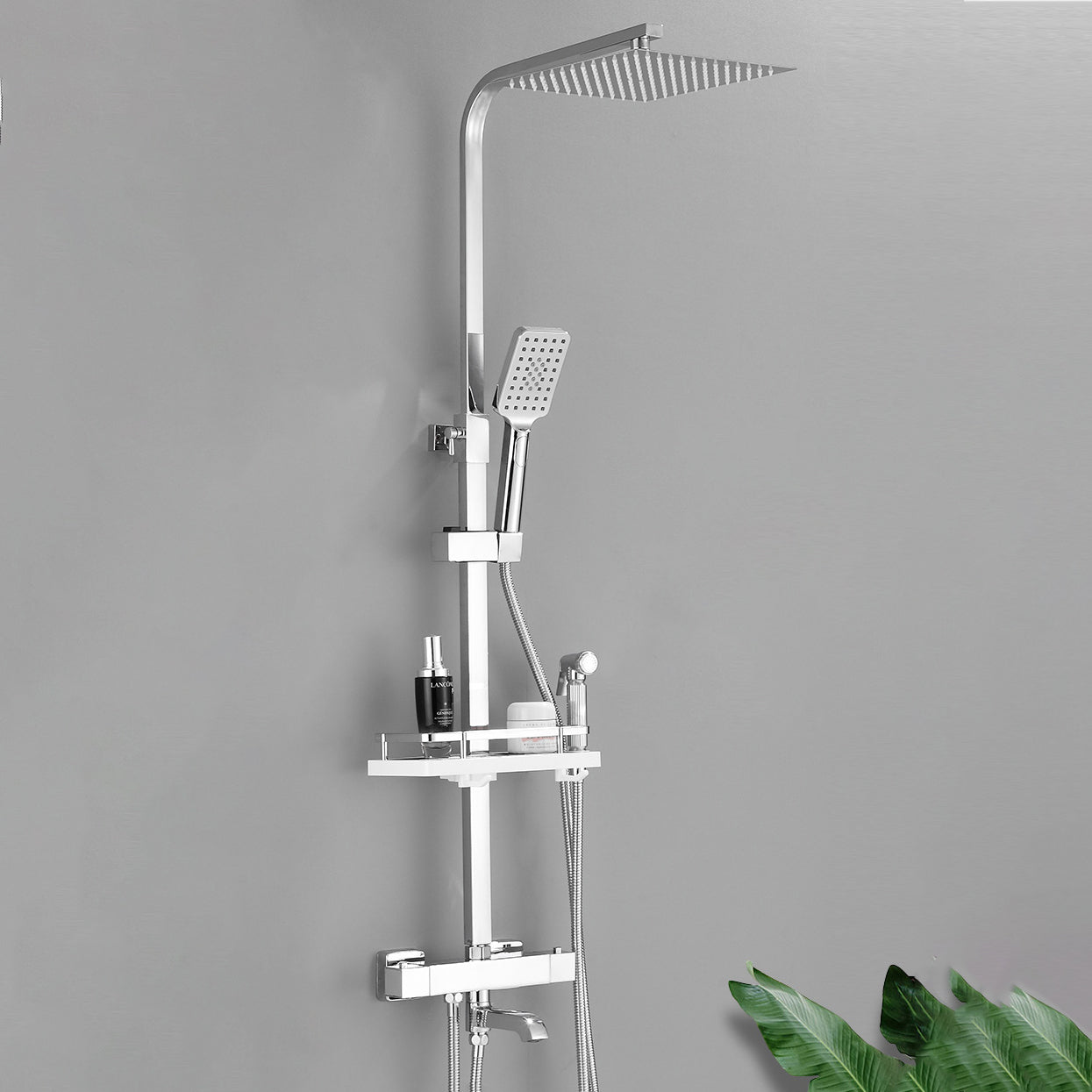 Shower System Rain Handheld Shower Head Wall mounted Adjustable Water Flow Shower System Clearhalo 'Bathroom Remodel & Bathroom Fixtures' 'Home Improvement' 'home_improvement' 'home_improvement_shower_faucets' 'Shower Faucets & Systems' 'shower_faucets' 'Showers & Bathtubs Plumbing' 'Showers & Bathtubs' 7157638