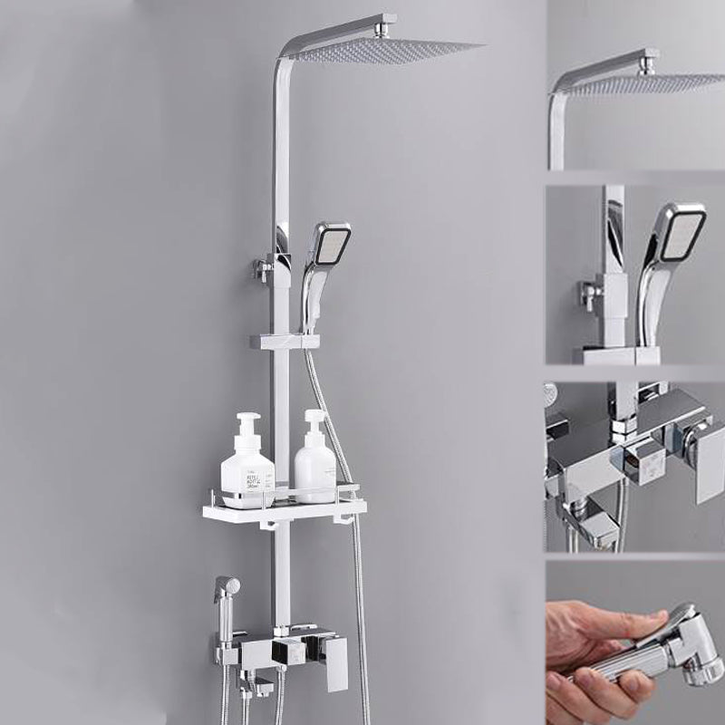 Shower System Rain Handheld Shower Head Wall mounted Adjustable Water Flow Shower System Smoke Gray Temperature Control Clearhalo 'Bathroom Remodel & Bathroom Fixtures' 'Home Improvement' 'home_improvement' 'home_improvement_shower_faucets' 'Shower Faucets & Systems' 'shower_faucets' 'Showers & Bathtubs Plumbing' 'Showers & Bathtubs' 7157647