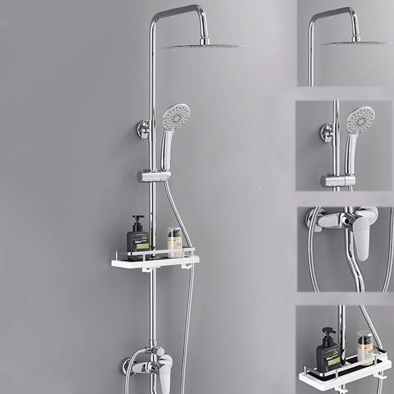 Shower System Rain Handheld Shower Head Wall mounted Adjustable Water Flow Shower System Light Silver Temperature Control Clearhalo 'Bathroom Remodel & Bathroom Fixtures' 'Home Improvement' 'home_improvement' 'home_improvement_shower_faucets' 'Shower Faucets & Systems' 'shower_faucets' 'Showers & Bathtubs Plumbing' 'Showers & Bathtubs' 7157664