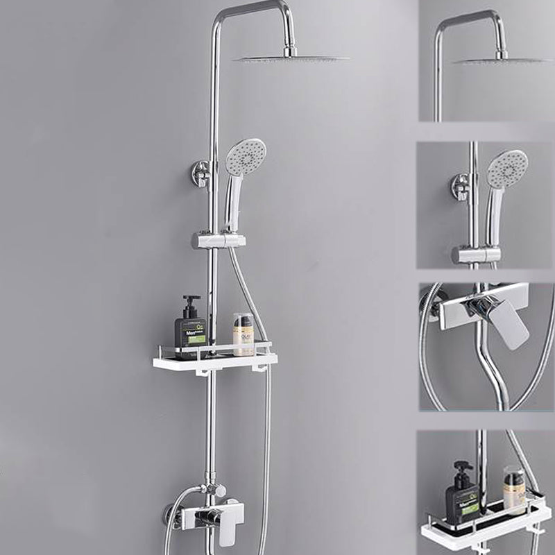 Shower System Rain Handheld Shower Head Wall mounted Adjustable Water Flow Shower System Silvery White Temperature Control Clearhalo 'Bathroom Remodel & Bathroom Fixtures' 'Home Improvement' 'home_improvement' 'home_improvement_shower_faucets' 'Shower Faucets & Systems' 'shower_faucets' 'Showers & Bathtubs Plumbing' 'Showers & Bathtubs' 7157665